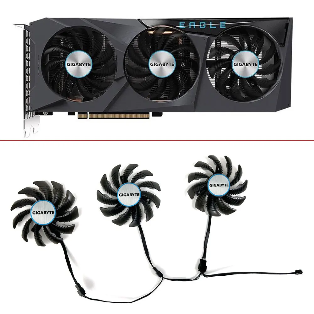 NEW 3PCS Cooling Fan PLD08010S12HH GA81S2U 78MM 4PIN Radeon RX 6600 GPU FAN For Gigabyte Radeon RX 6600 EAGLE Falcon CARD FANS