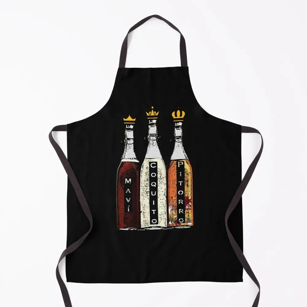 

Three Kngs Mavi, Coquito, Pitorro Puerto Rico Traditional Drinks Apron Kitchen Utensils chef for man Apron