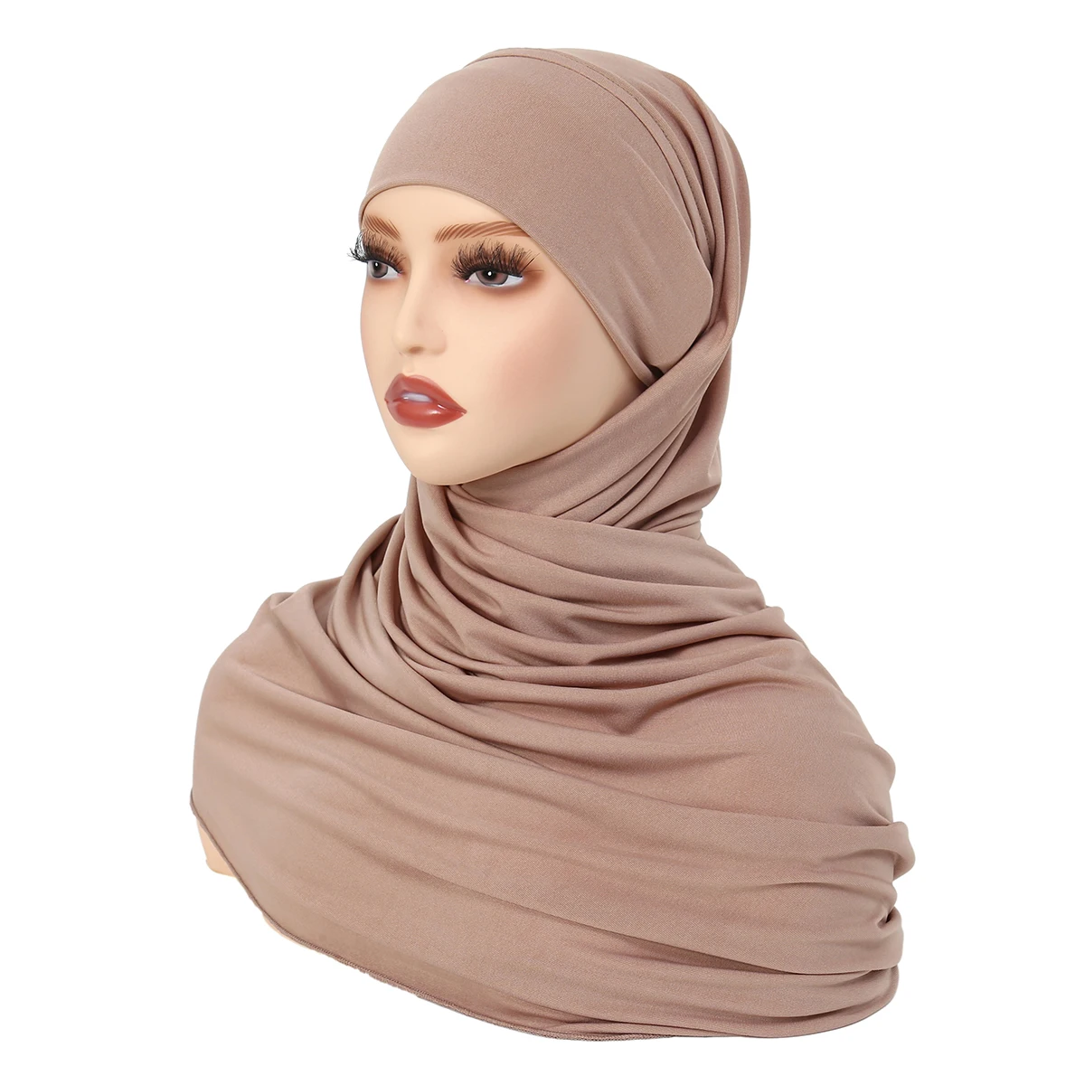 Kristall Hanf Frauen Hijab Einfarbig Muslimischen Schals Turban Weiche Elastische Kopftuch Nahen Osten Kopf Wrap Kopftuch Instant Hijabs