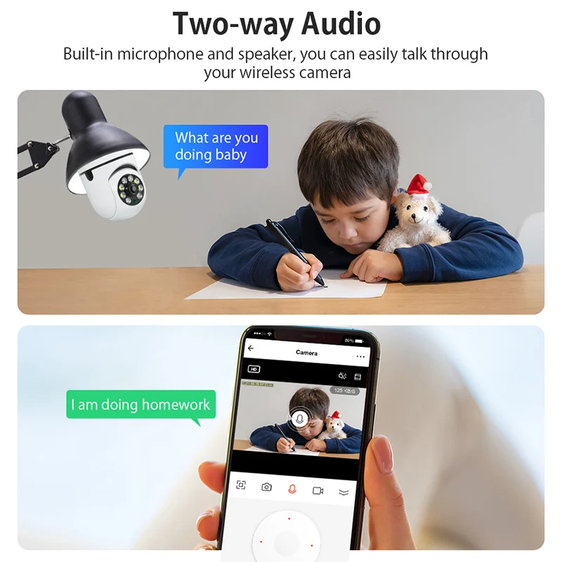 كاميرا ويب لاسلكية تعمل بالواي فاي كاميرا فيديو 1080P مسجل صوت ثنائي الاتجاه ذكي IR رؤية ليلية سلامة الطفل مراقبة داخلية للمنزل #4