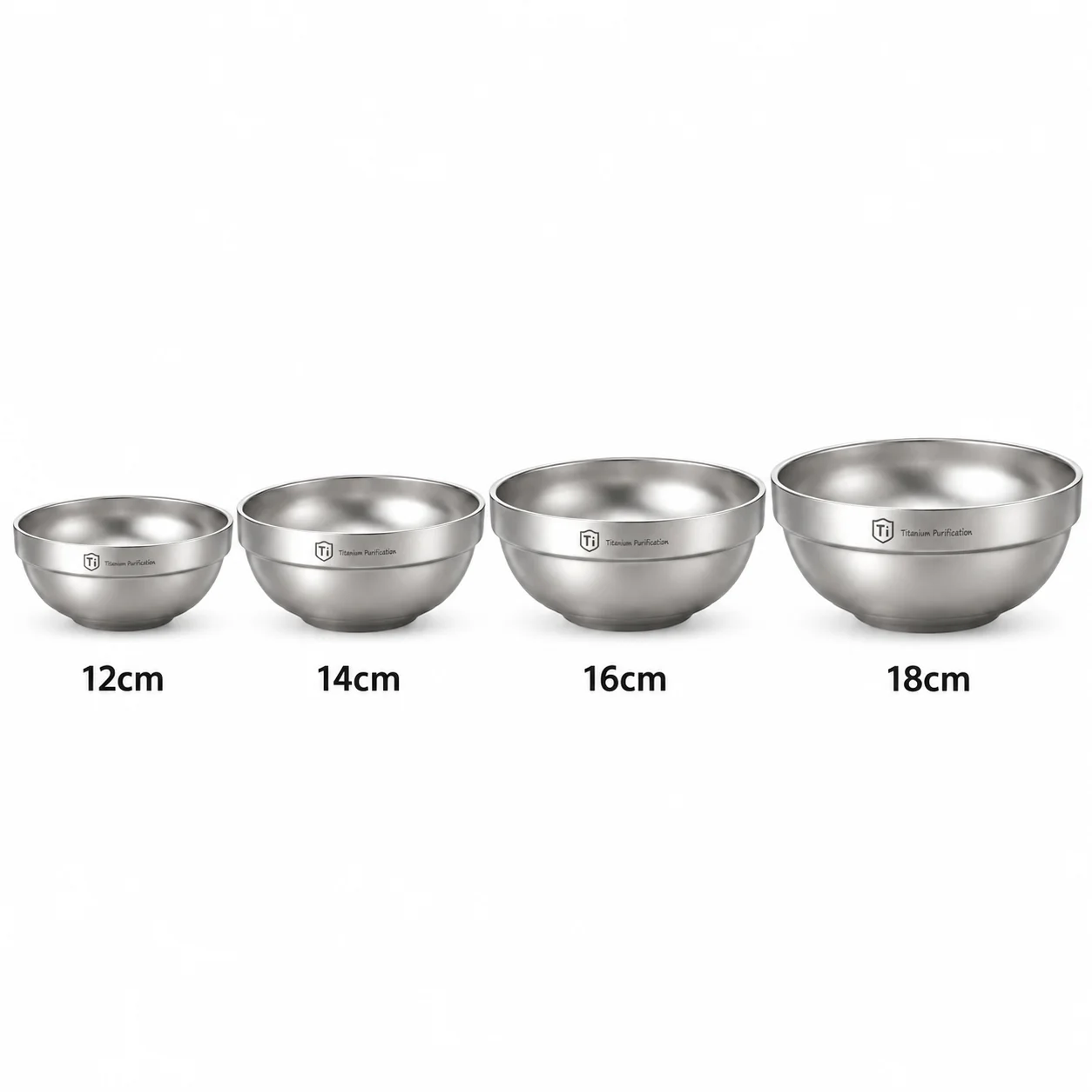 Pure Titanium Camping Bowl Double-Layer Anti-Scald Lightweight Stackable Soup Bowl Outdoor Tableware for Backpacking Picnic