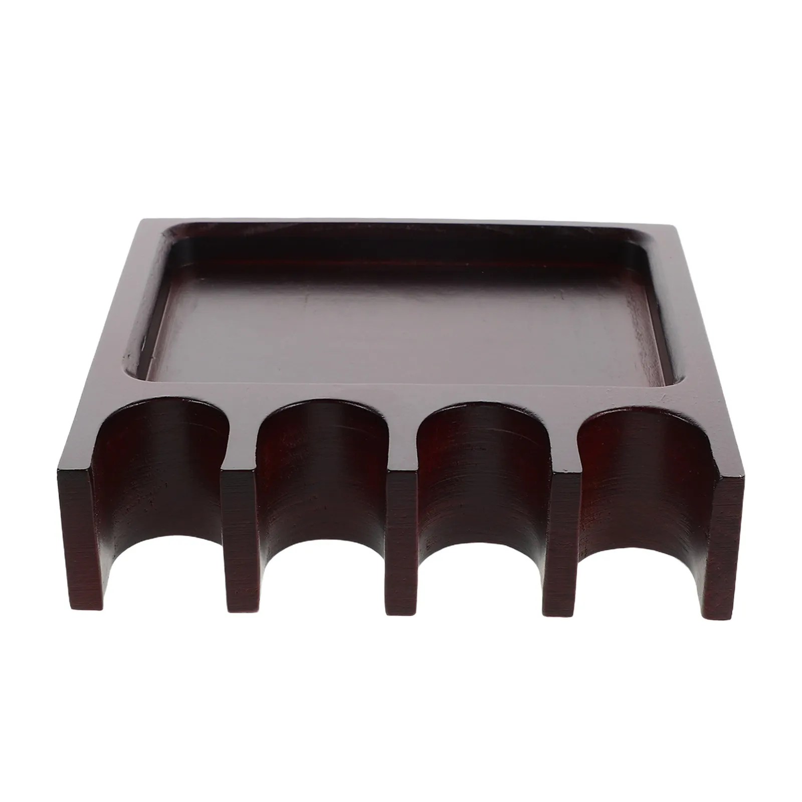 

Подставка для бильярдных киев на 4 отверстия, утяжеленная, нескользящая, из массива дерева, настольная, с органайзером для мела, для бильярдного стола/бара