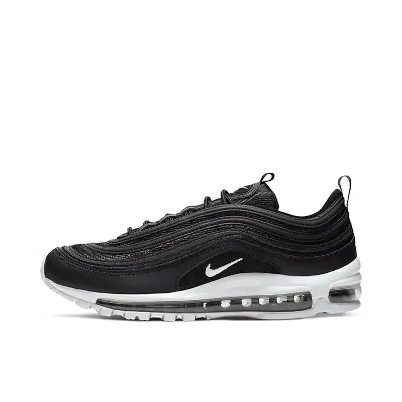

Nike Air Max 97 Men's and Women's Running Shoes, Impact Resistance, Non Slip, Classic Style, Casual Sneakers, Black and White