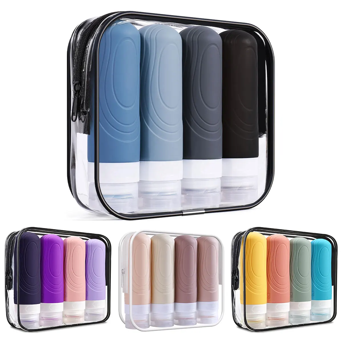 Travel Bottles for Toiletries, Approved 3oz Travel Size Containers BPA Free Leak Proof Refillable Liquid Silicone Squeezable liu