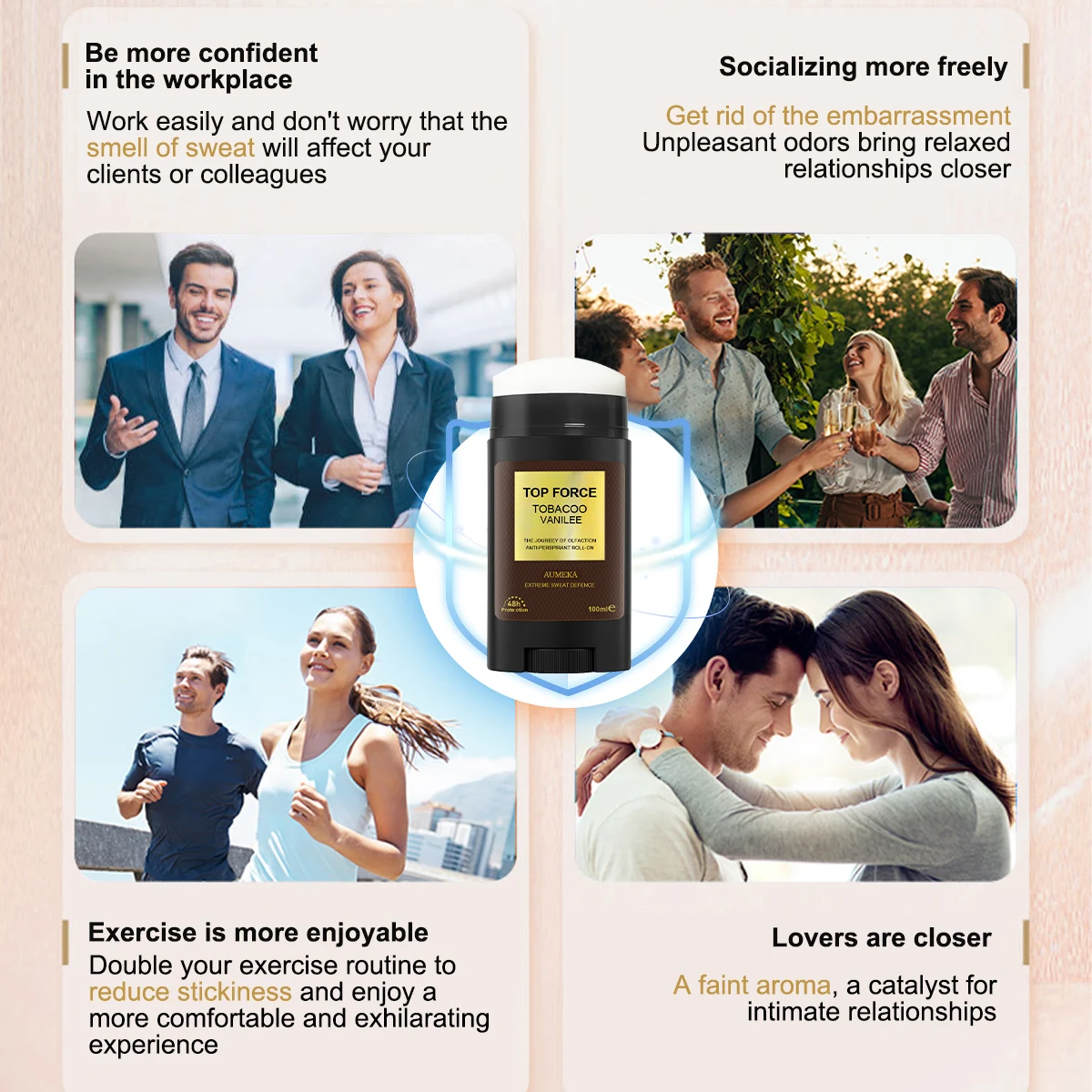 โรลออนระงับกลิ่นกายและเหงื่อสำหรับผู้ชาย กลิ่นหอมสดชื่น ติดทนนาน พร้อมแบบแท่ง