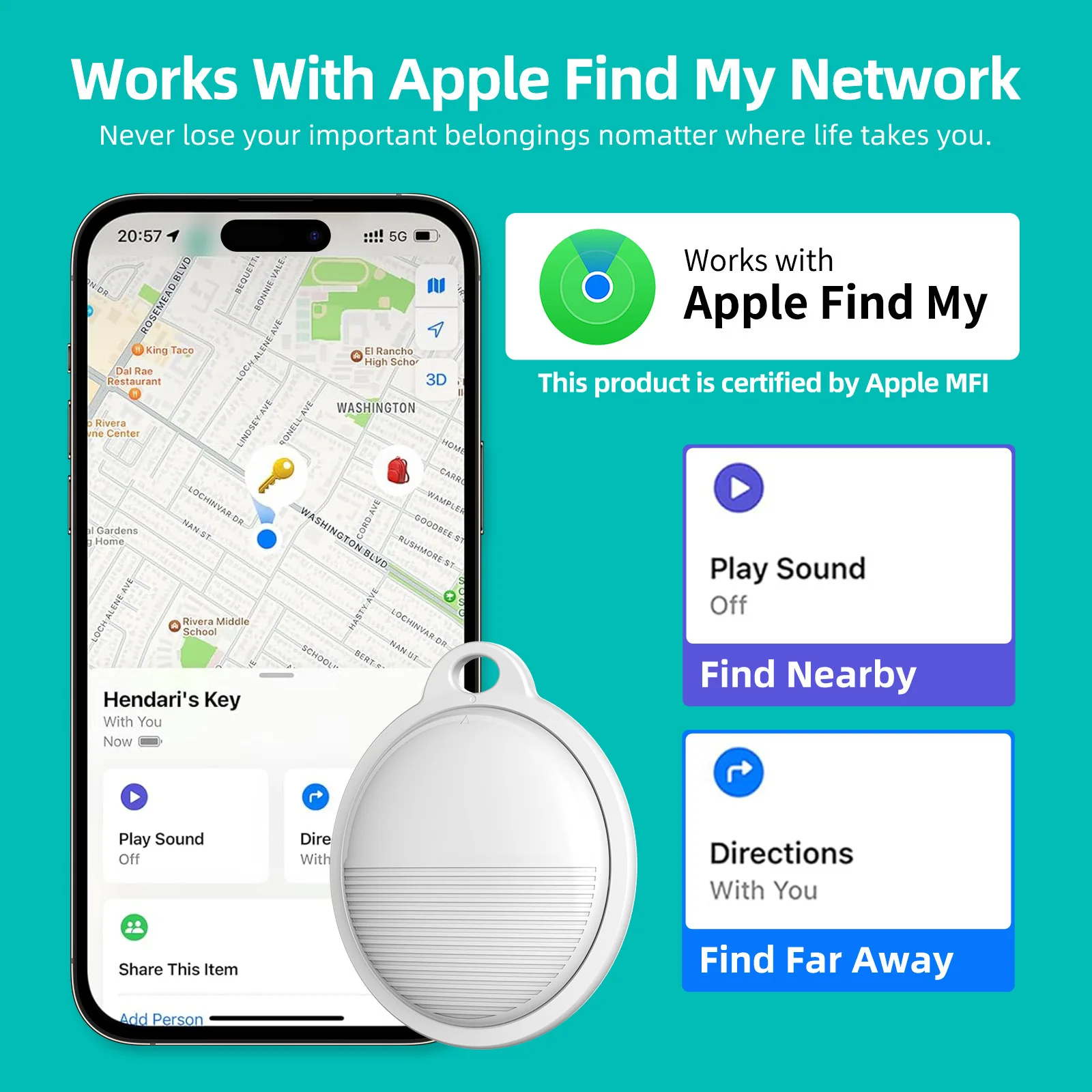 F3 Mini GPS Tracker For Apple iOS System Find My APP air tag Child Finder Pet bike Bag Loss Tracker Smart Bluetooth airtag