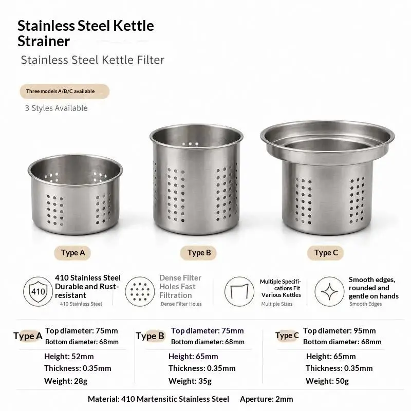 (BF06)​​304 Stainless Steel Tea Infuser Reusable Fine Mesh Strainer With Foldable Handle Clip Loose Leaf Filter For Mug Teapot