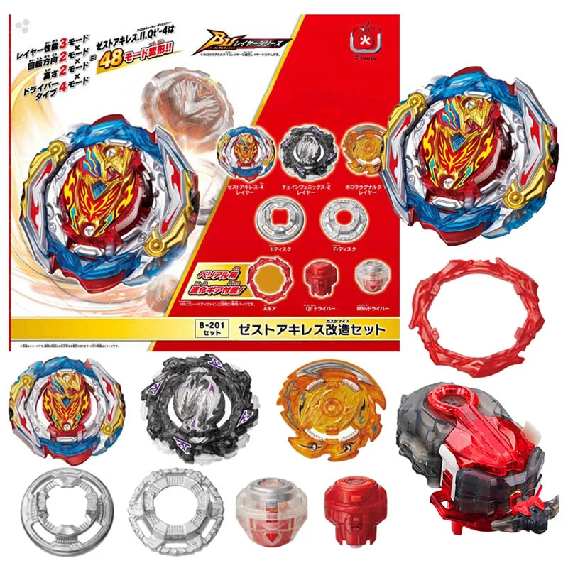 

Box Set B-201 Zest Achilles Customize Set DB Dynamite Battle B201 Spinning Top with Custom Launcher Box Kids Toys for Children