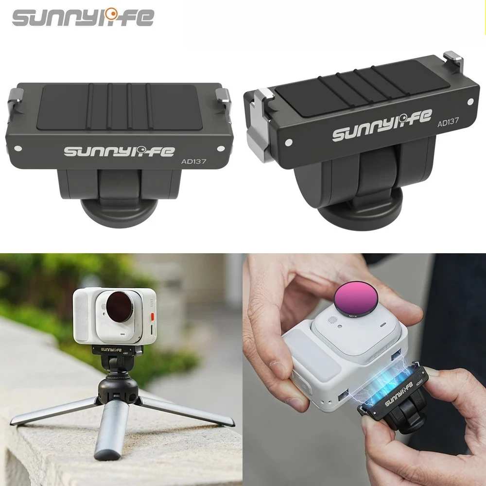 

Магнитное крепление-адаптер Sunnylife для Insta360 GO: Ультрапортативное быстросъемное основание-держатель для камеры, адаптер-кронштейн для штатива