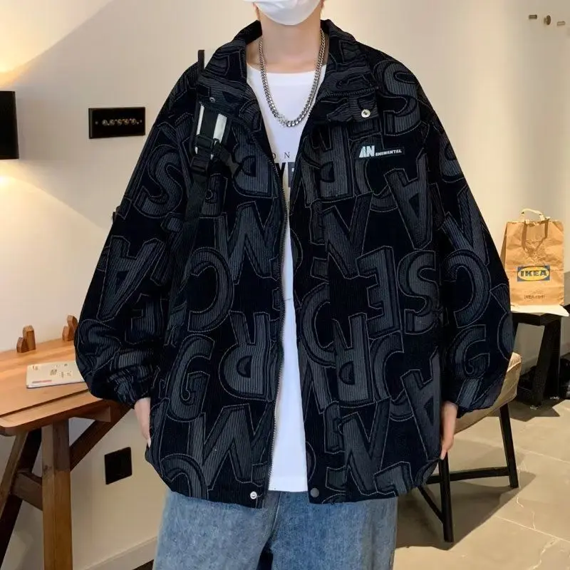 

Men's Casual Loose Fit Jaet Autumn Winter plus Size 300 Pou Trendy Brand Ins Printed Lettering Printed Top irt