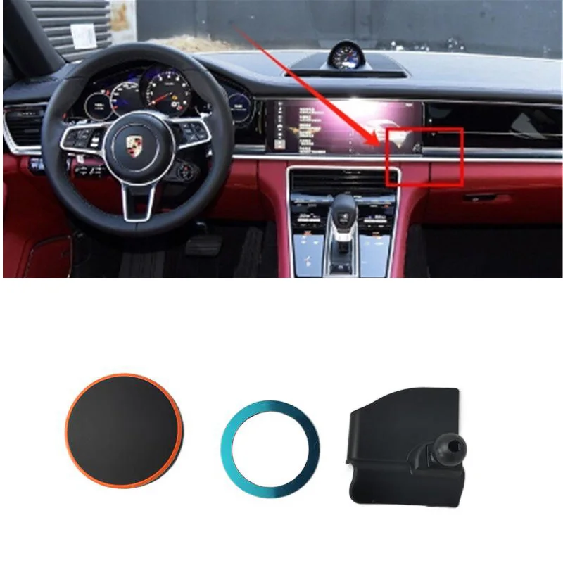  1Set ABS Material For 2017-2023 Porsche Panamera Special Car Phone Holder Fixed Bracket Stand Mobile Magnetic Attraction