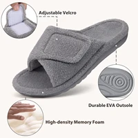 Kimdi Women's Orthopedic Slippers Winter Fur House Slippers Indoor Warm Open Toe Shoes with Arch Support Outdoor Antiskid Shoes - Image 4
