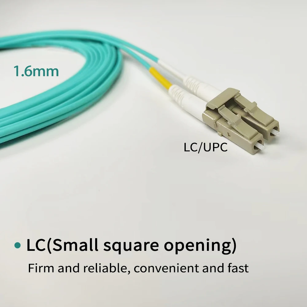 Cable de conexión de fibra óptica OM3, 10Gigabit, multimodo, doble núcleo, diámetro de 1,6mm, LC/UPC-LC-UPC FTTH, para interiores