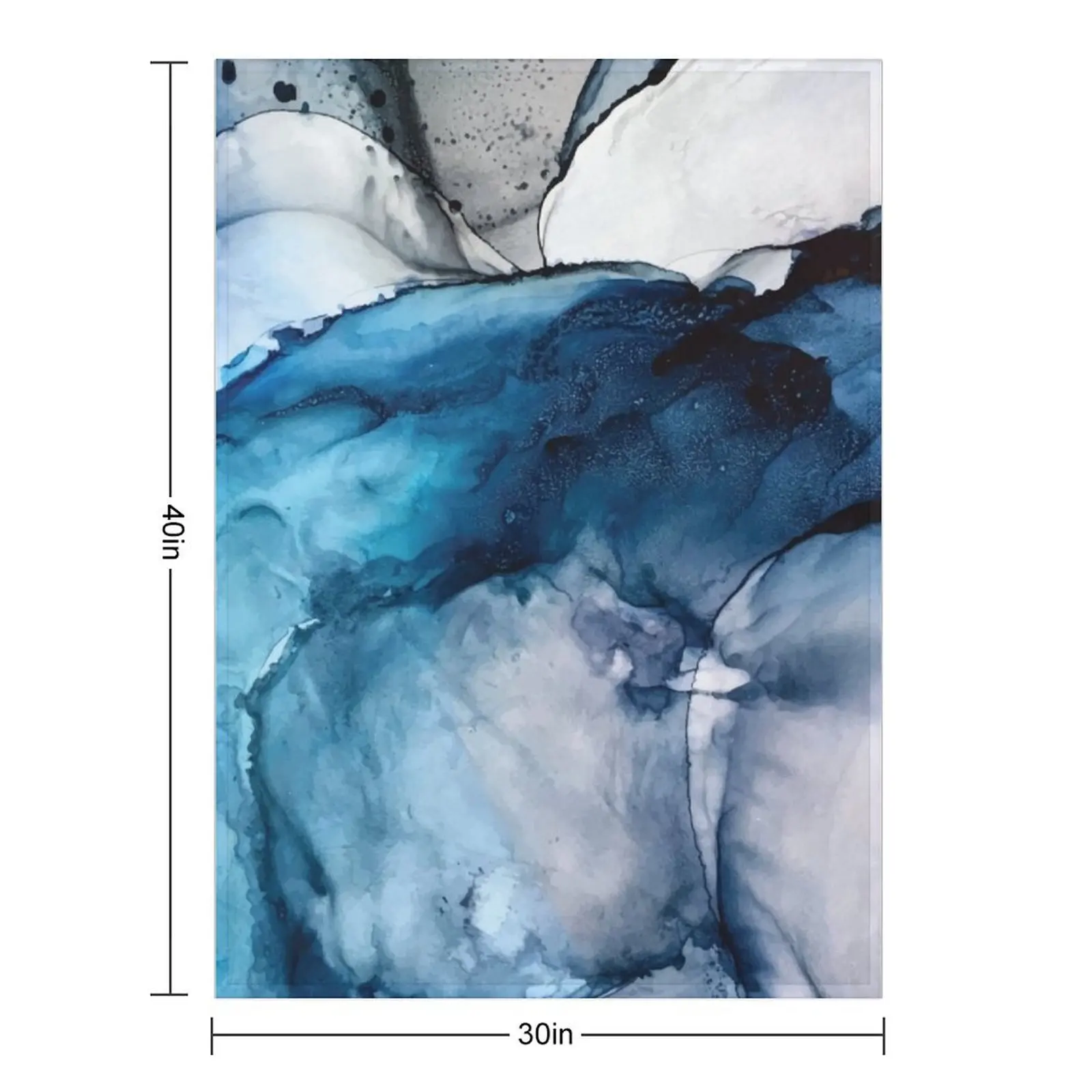 White Sand Blue Sea - alcohol ink painting Throw Blanket halloween for winter Plush Bed wednesday Blankets