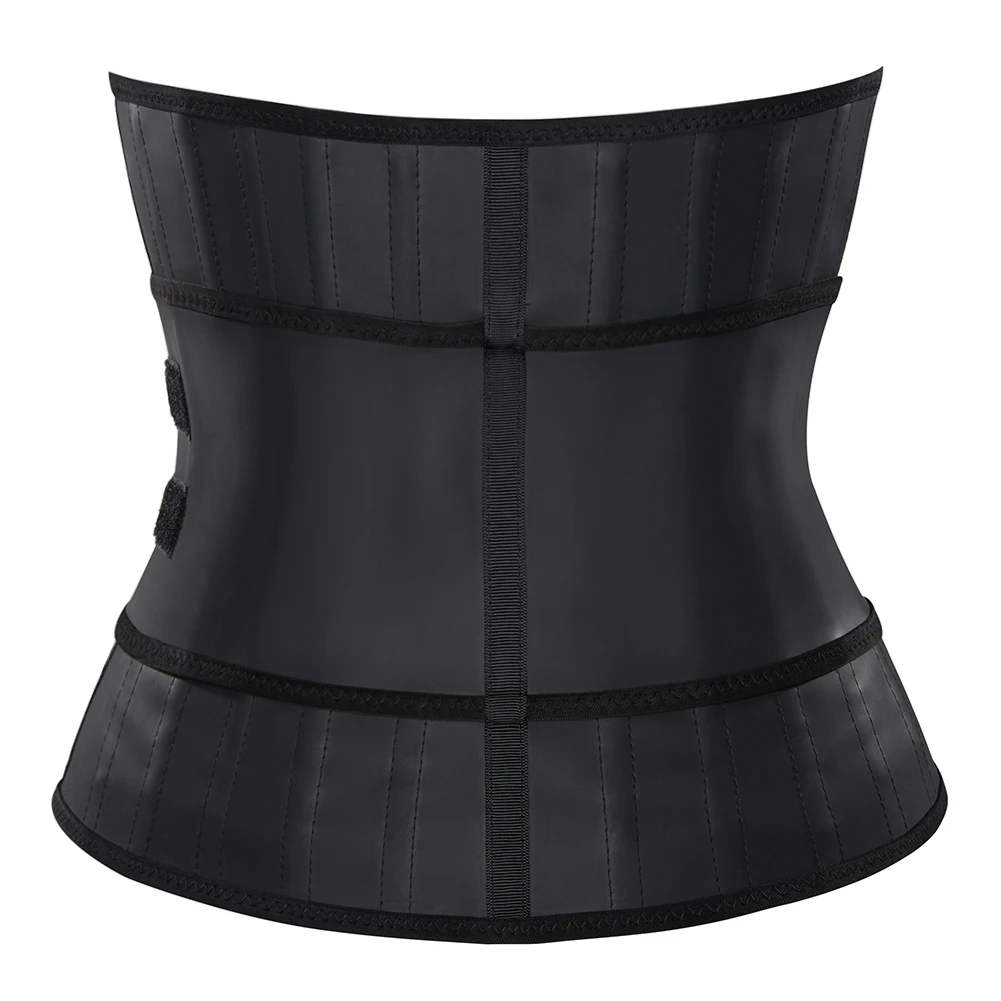 25 Steel Bone Latex Waist Trainer Front Zip Underbust Corset with One Belt Fajas Colombians Body Shaper