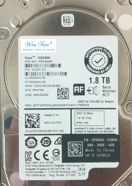 For 1.8TB SAS10K 2.5 12GB 0JY57X ST1800MM0159