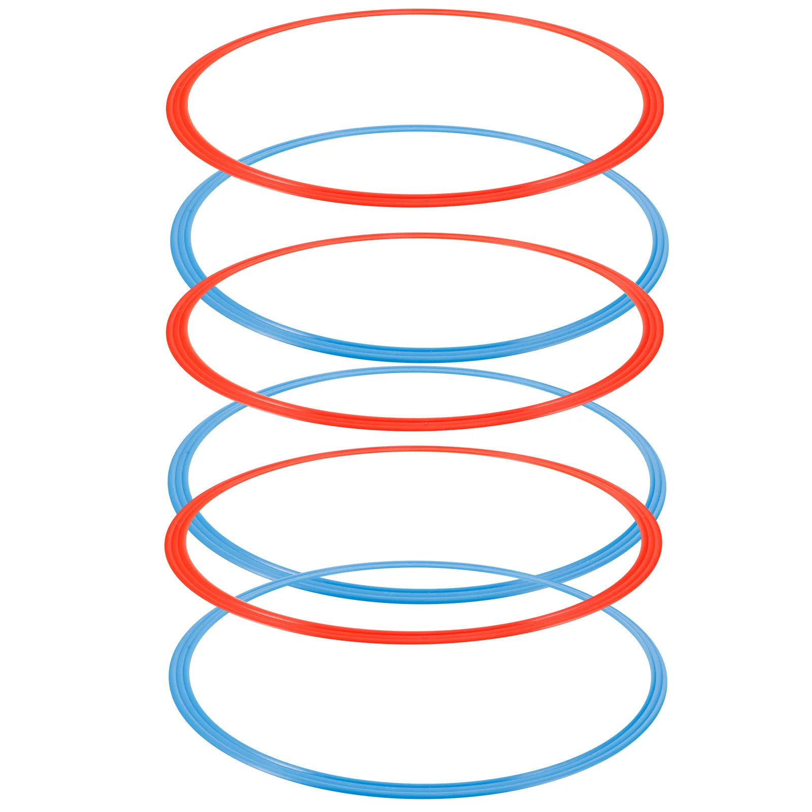 6 قطع من معدات تدريب سرعة كرة القدم المادة الرياضية، حلقات كرة القدم، أطواق خفة الحركة