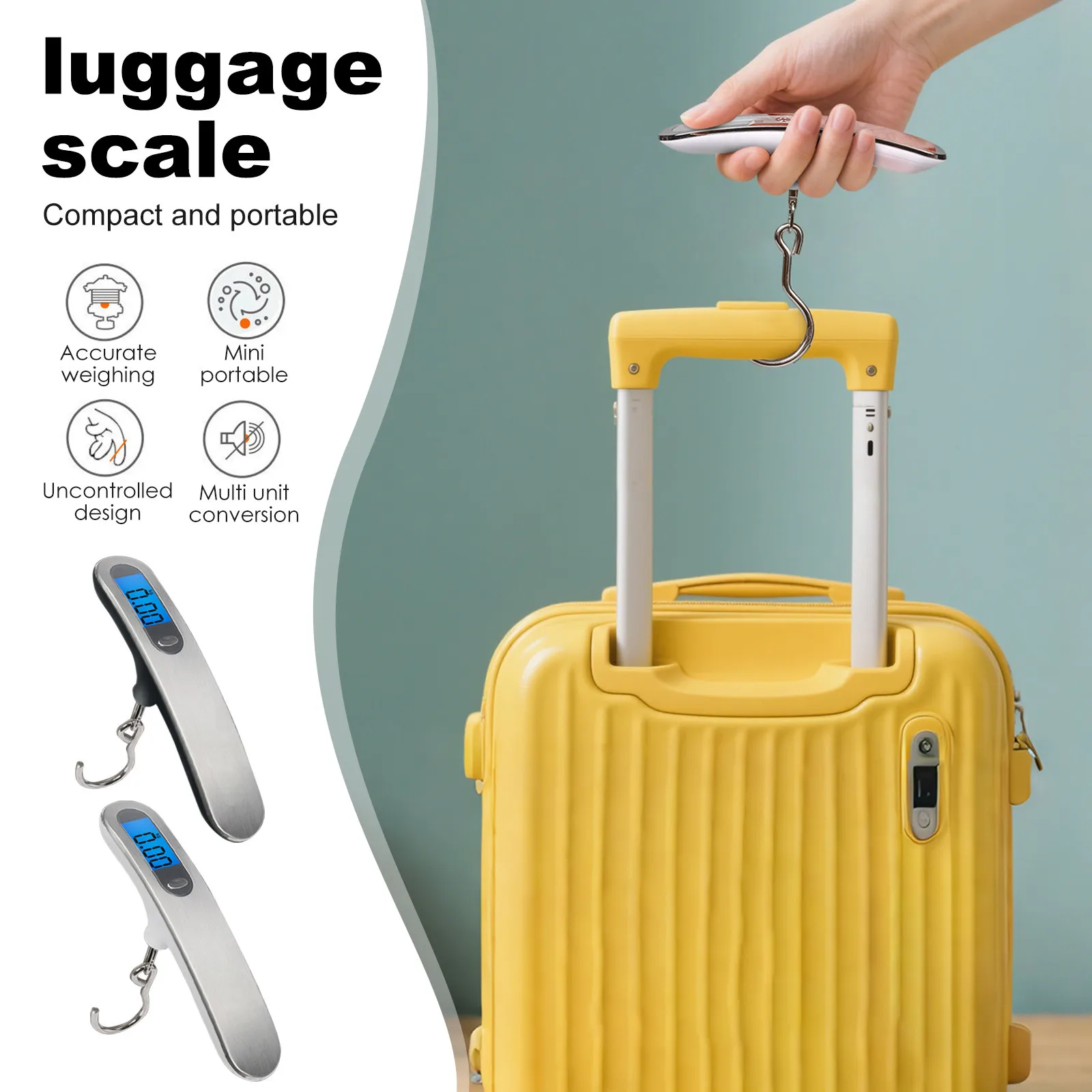 

Portable Handheld Electronic Weighing Scale With Hook Weight luggage electronic scale Balance Bag Scale Kitchen Measuring Tools