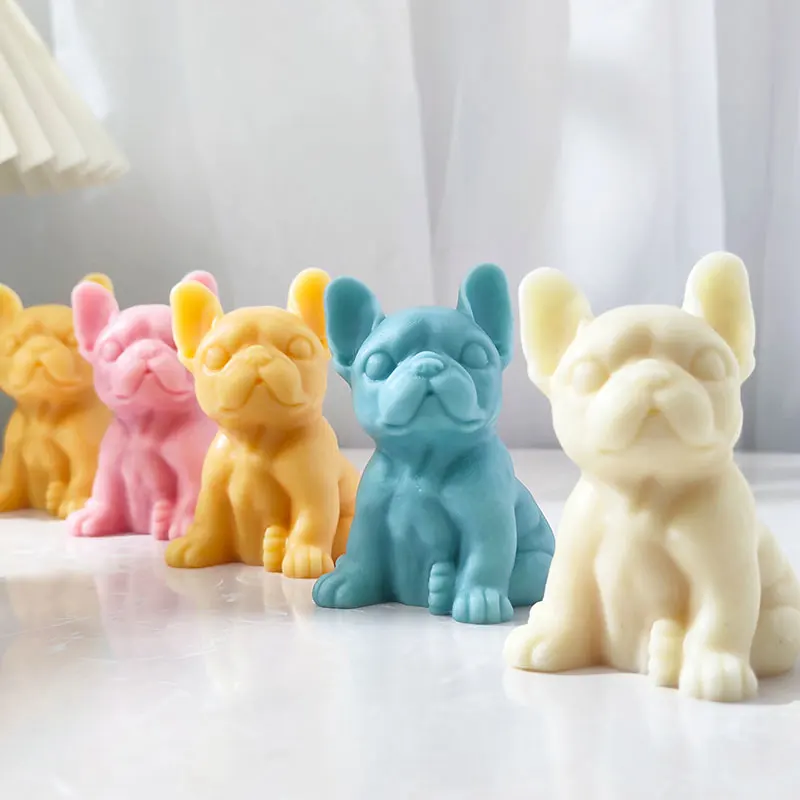 

Small French Bulldog Mould French Bulldog Handmade Candle Mould DIY Vertical Eared Puppy Aromatherapy Plaster Ornament