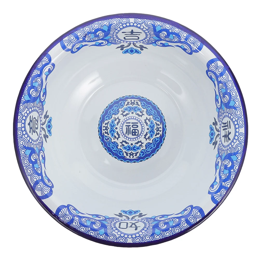 

Enamelware Deep Plate Thick Soup Basin Retro Round Enamel Storage Basin Food Grade Non-Stick Porcelain Washbasin Multipurpose