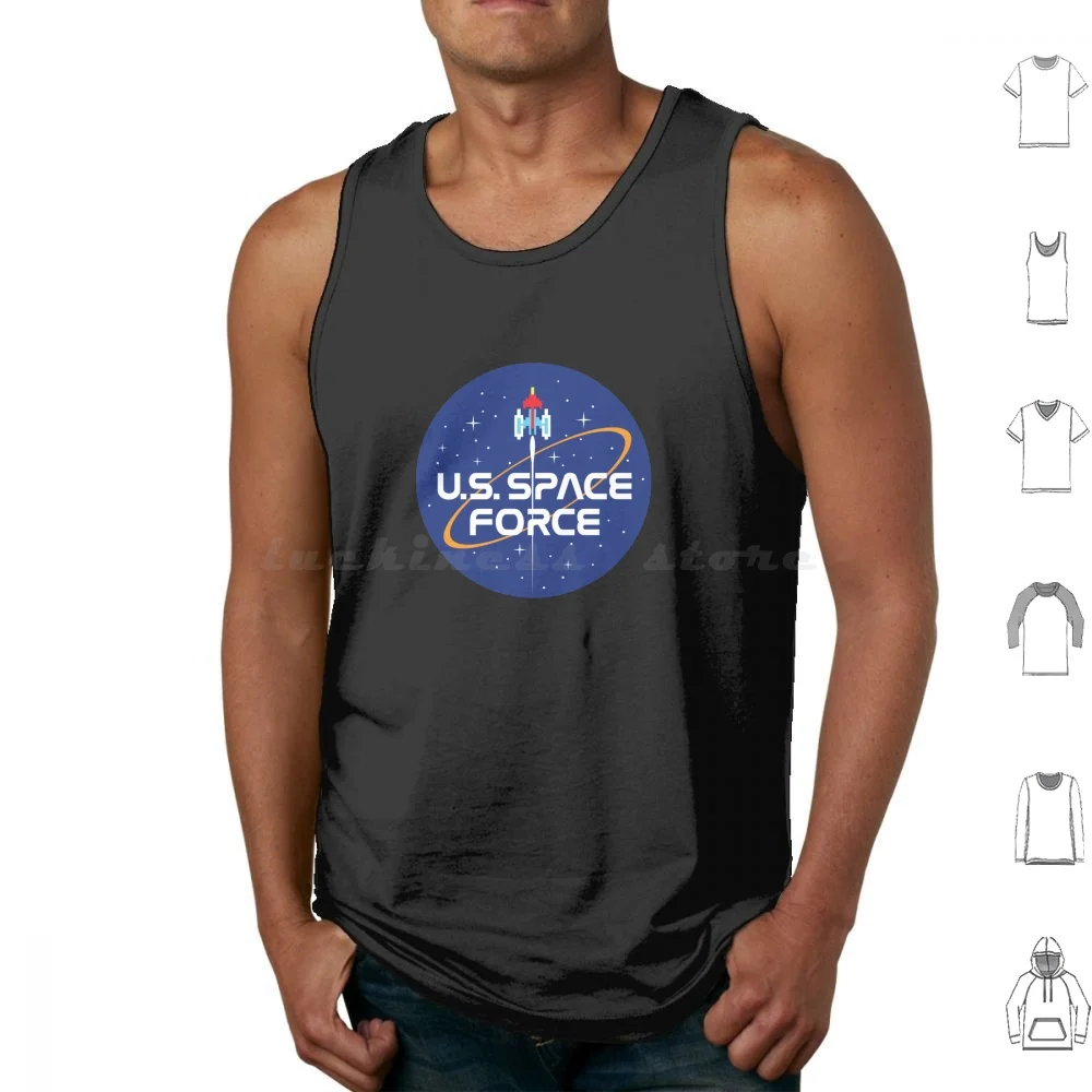U.s. Space Force Tank Tops Print Cotton Us Space Force Star Gaming Computer Games Funny Comedy Amusing Humorous Comical