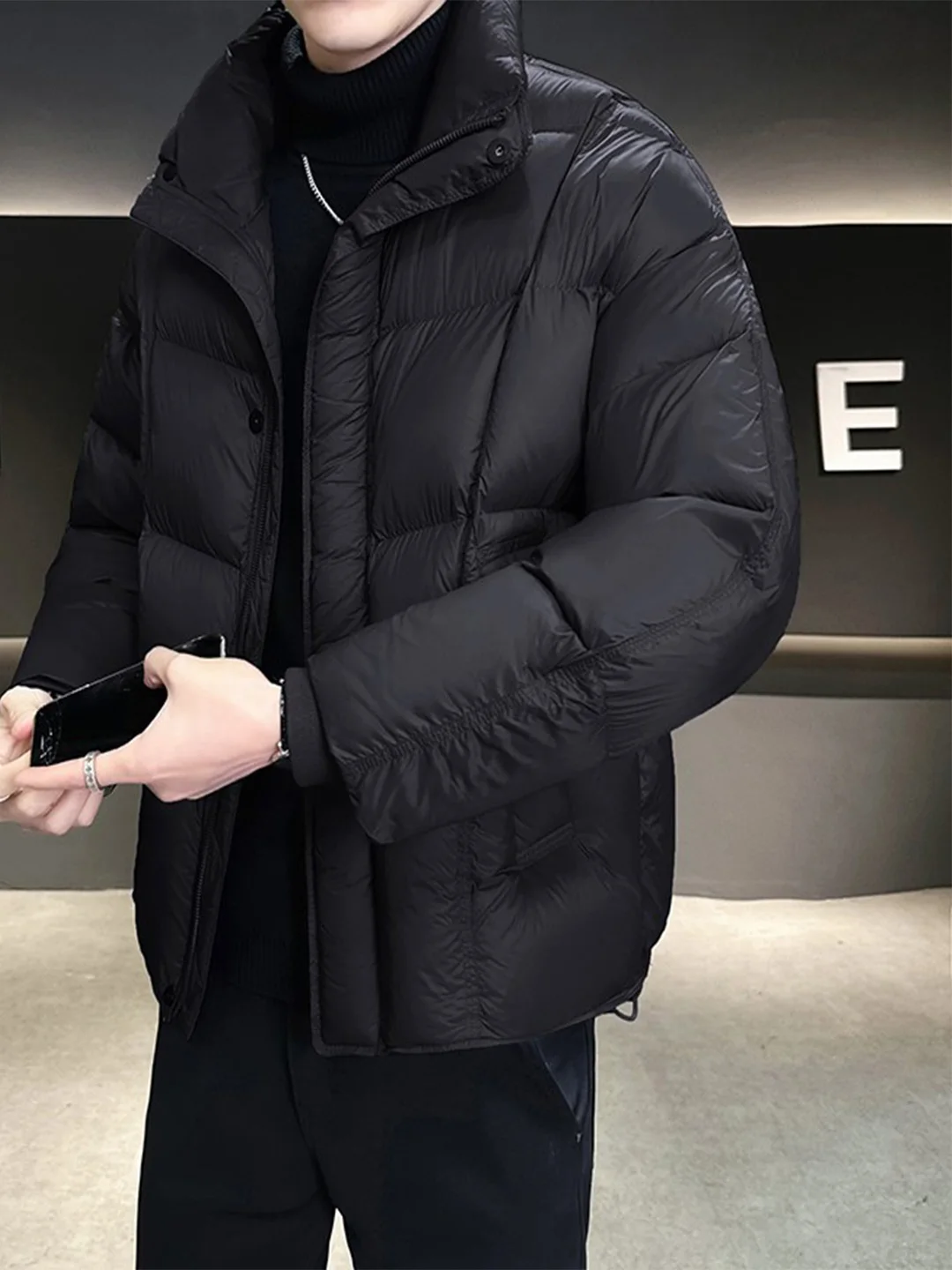 

Мужская зимняя утепленная куртка-пуховик с воротником-стойкой, ветрозащитная, повседневная, из полиэфирного волокна, белая, с наполнителем из пуха