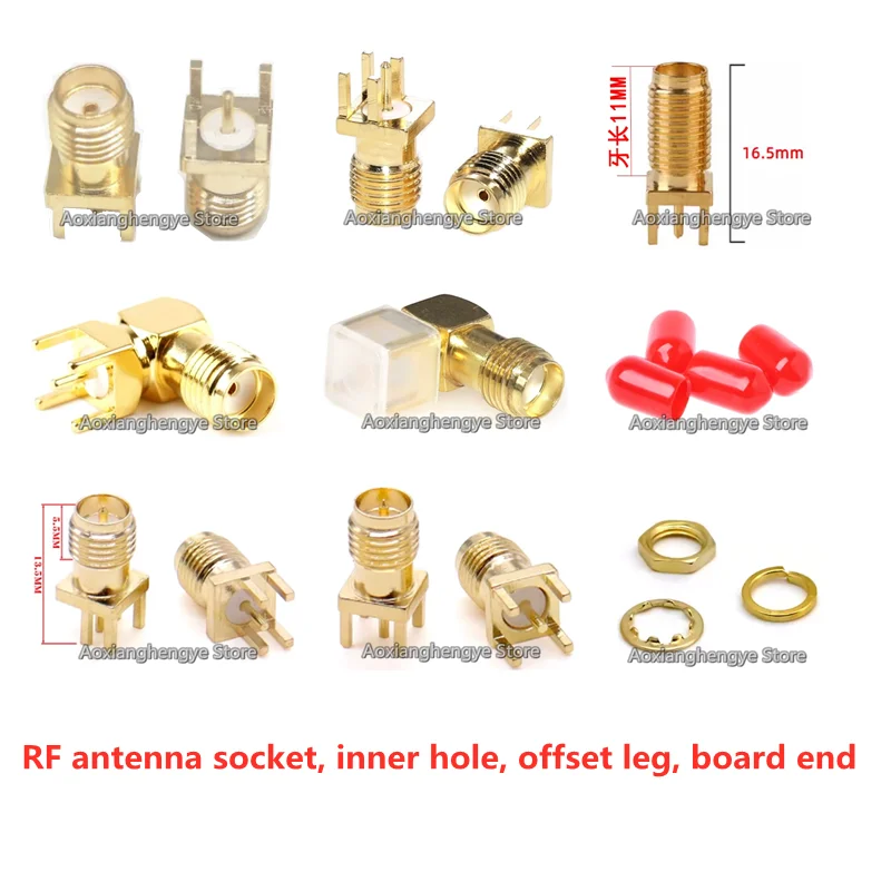 10pcs BWSMA-KE-P001 BWSMA-KE-Z001 Coaxial connector RF antenna socket, inner hole, offset leg, board end
