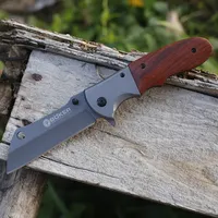 DA104 Folding Knife 5Cr13Mov Tanto Blade Wood Handle Fruit Knife Wooden Handle Meat Cutting Vegetaable Knives for Kitchen