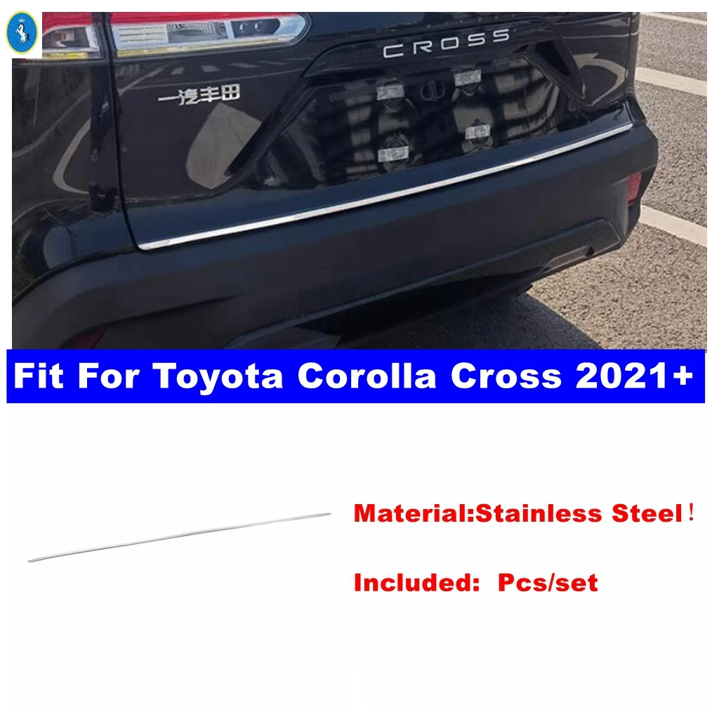 

Stainless Steel Auto Rear Trunk Tailgate Door Stripes Decor Cover Trim Accessories Exterior For Toyota Corolla Cross 2021 - 2024