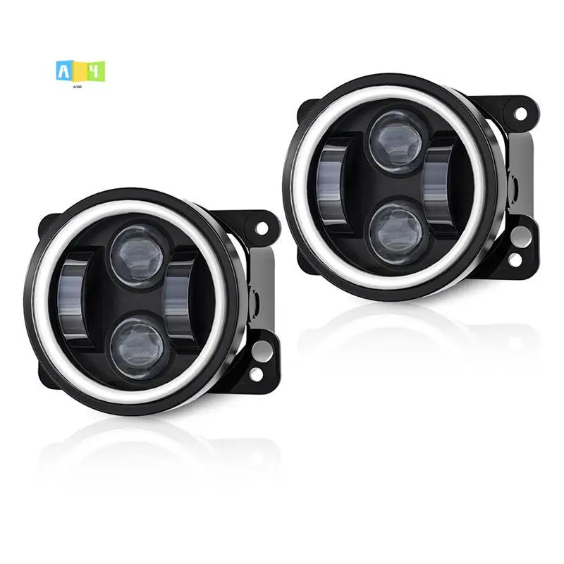 

A04E-4Inch Car Fog Light 20000LM 200W High/Low Waterproof For Jeep Wrangler JK Dodge Journey Magnum - White+Yellow