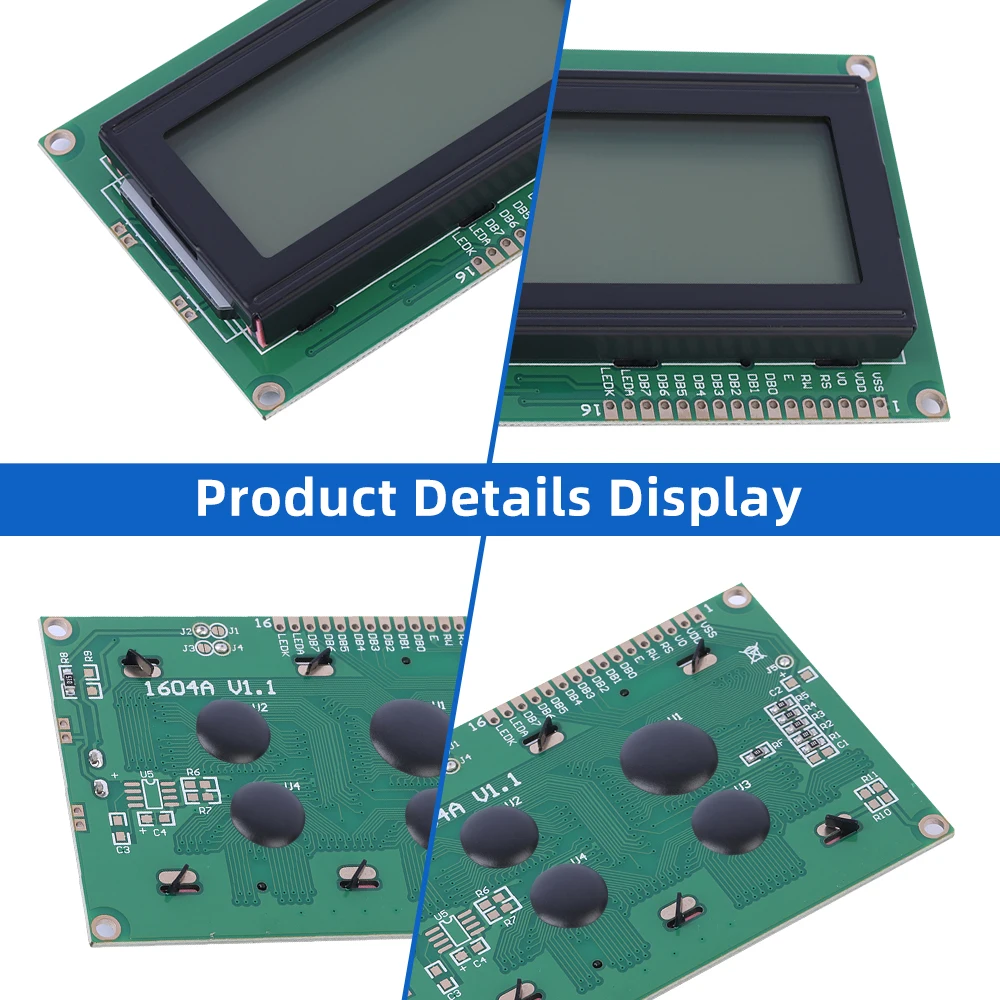 Filme cinza cirílico letras azuis 1604a módulo lcd de caracteres tensão 5v 3.3v opcional 3.6 polegadas módulo multilíngue st7066u