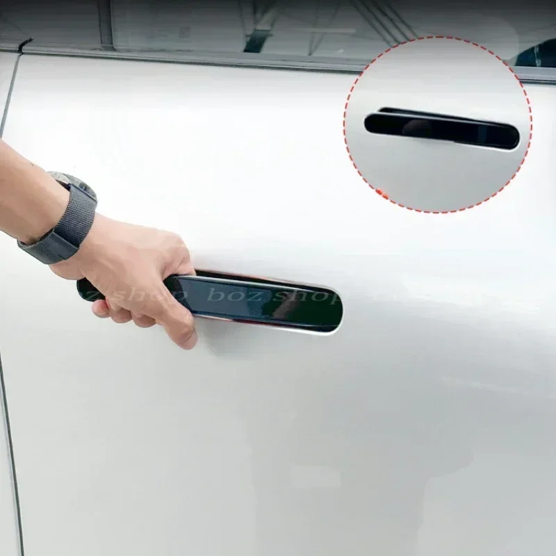 

For Xpeng G6 Carbon Fiber Pattern Door Handle Sticker Bright Black Handle Scratch Protection Personalized Exterior Accessories