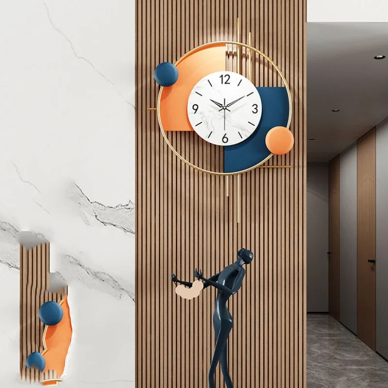Nordic Silent Wall Clock Classic Quiet Battery Big Metal Clock Wall Modern Items Orologio Da Parete Living Room Decoration