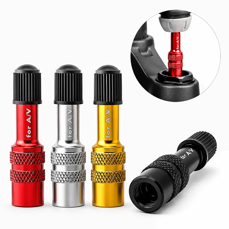 Bicycle AV Valve Extension Adapter Aluminum Alloy Tire Inflator Stem Extender Schrader Valve Core Tool for MTB Road Bike