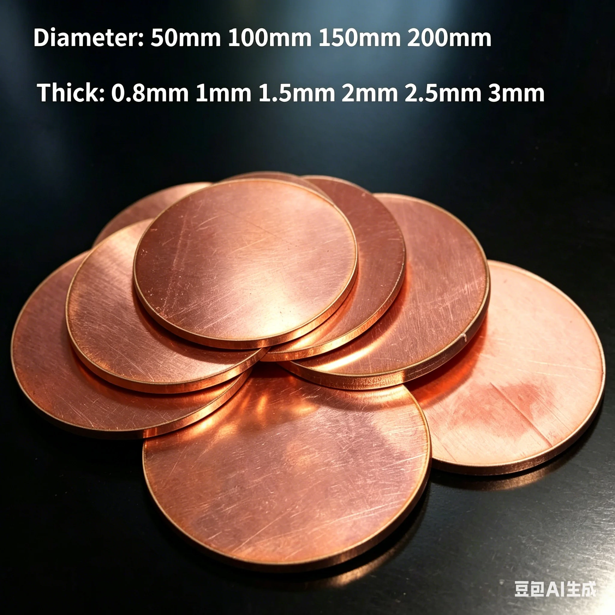 

Copper Disc Round Plate Sheet Diameter 50mm - 250mm T2 Copper Sheet Plate Thickness 0.1/0.2/0.3/0.5/0.6/0.8/1/1.5/2/2.5/3mm