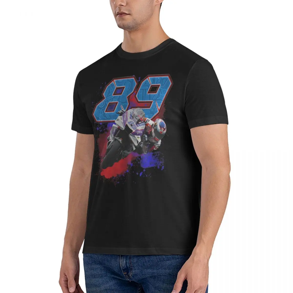 Jorge Martin Racing Men's T Shirts MOTO The GP Unique Tees Short Sleeve Round Collar T-Shirt Cotton Gift Idea Tops