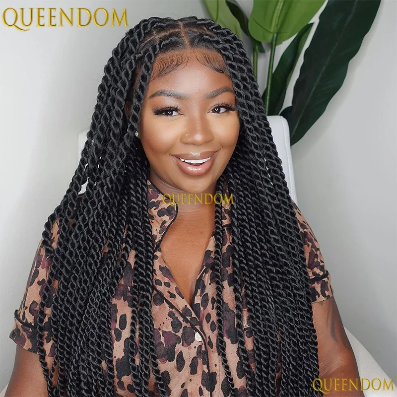 

Синтетический полный парик шнурка, плетеные парики для чернокожих женщин, косички без узлов, африканские парики на продажу