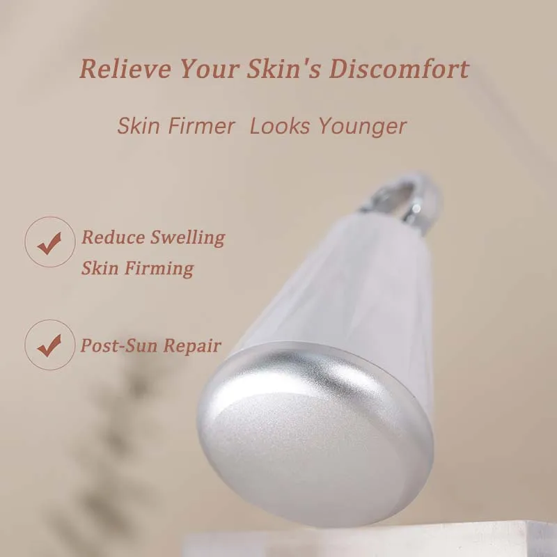 ลูกกลิ้งน้ำแข็งบรีนโบว์สำหรับประคบหน้า ลดอาการบวม ริ้วรอย ทำจากสแตนเลส ใช้กับเครื่องแช่แข็ง นวดหน้า บำรุงผิวหน้า