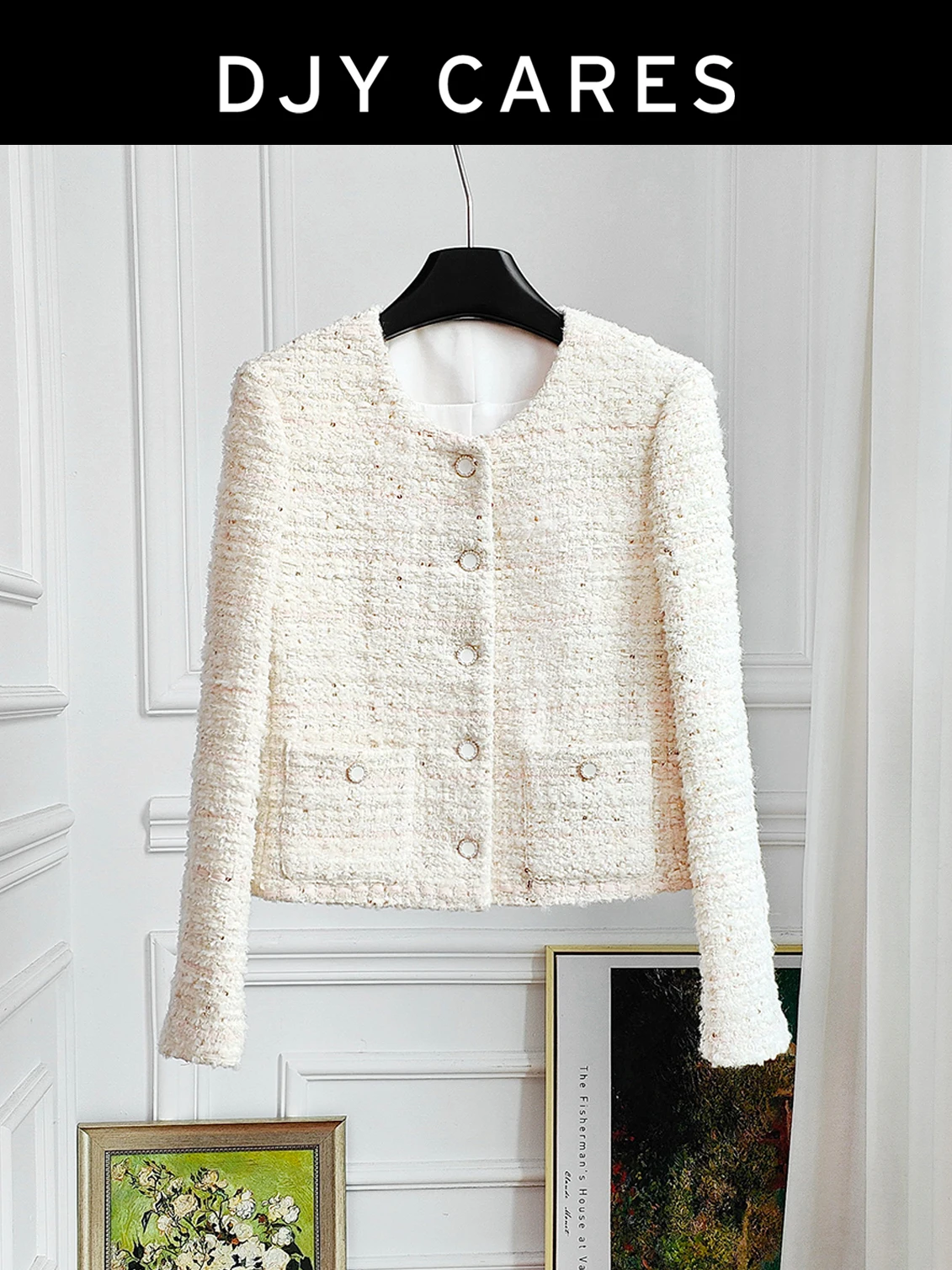 

New Coarse woolen coat, single breasted versatile top big size