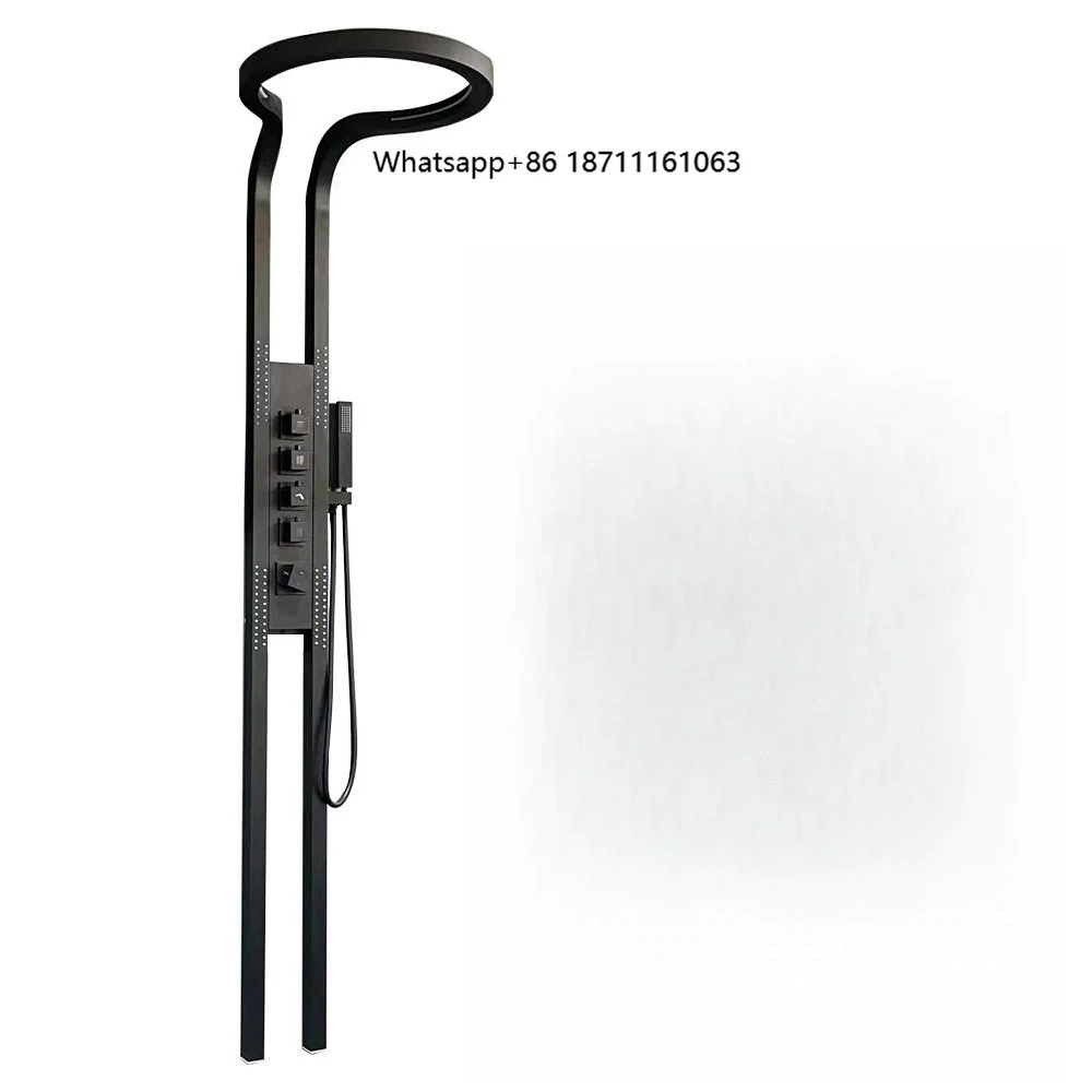 

Luxury Home Hotel Bathroom Large Waterfall Shower Set Handheld Spray Head Surrounding Brass Soft Ceramic Brushed Surface
