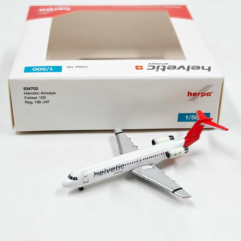 

herpa Diecast Alloy 1:500 Scale Fokker 100 534703 Passenger Airplane Model For Display Collections