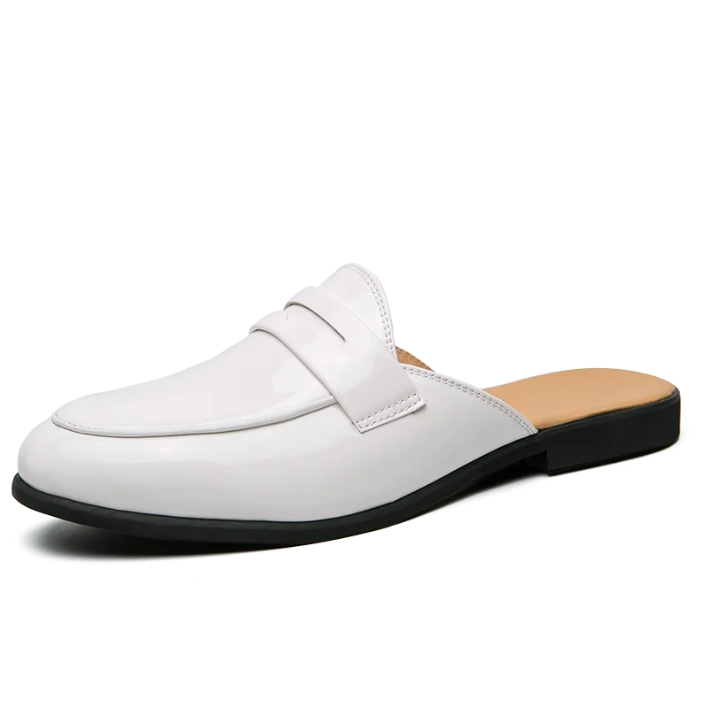 Men's Pointed Toe Backless Loafers, Comfortable Slip-On Casual Business Dress Shoes for Daily Wear