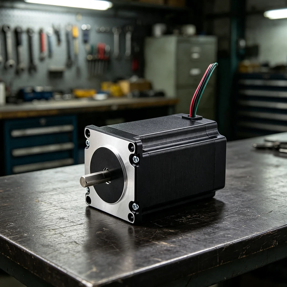 High Torque 56mm 24V Stepper Motor with De-Energized Brake for Cutting Machines CNC Equipment and Industrial Automation