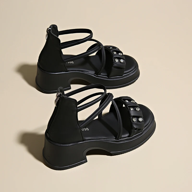 

Women's Summer Platform Sandals with 6CM Heel Breathable Lightweight Non-Slip Comfort Walking Casual Shoes Durable Sole