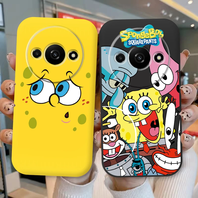 For Redmi A3 Case Anime Cartoon SpongeBobs Patrick Stars Funny Fundas For Xiaomi RedmiA3 A 3 Soft TPU Capa Anime Cartoon Shell