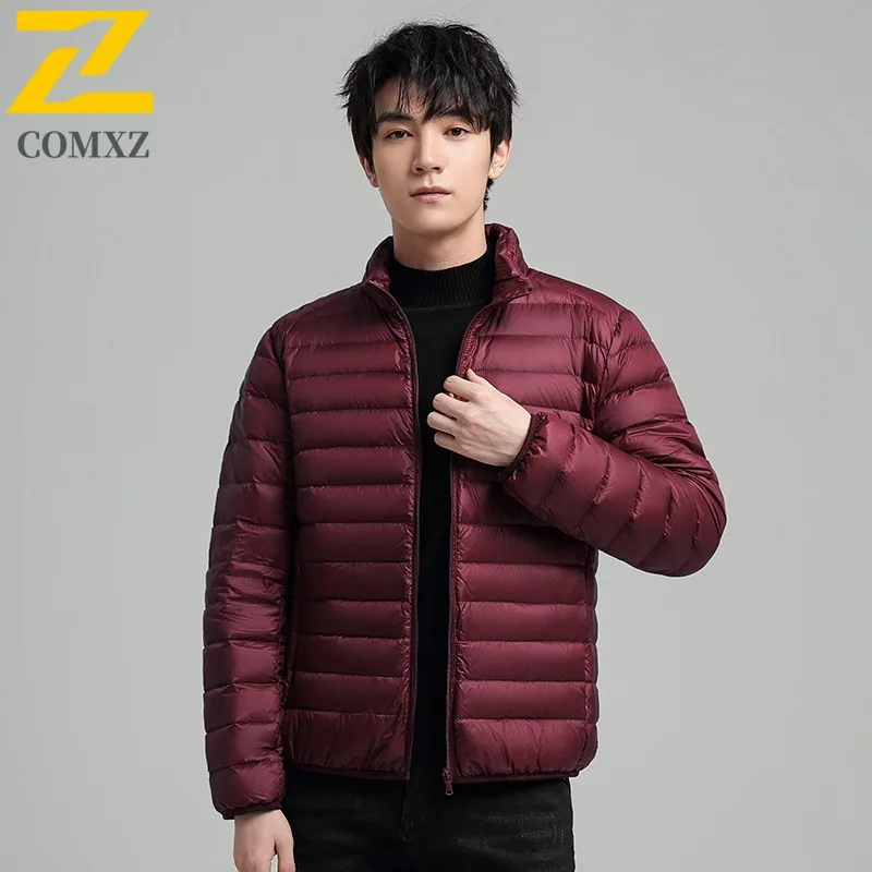 COMXZ Winter Jacket Versatile Loose Lightweight Minimalist Skiing Puffer Jacket Casual Comfortable Down Jacket Men's Clothing