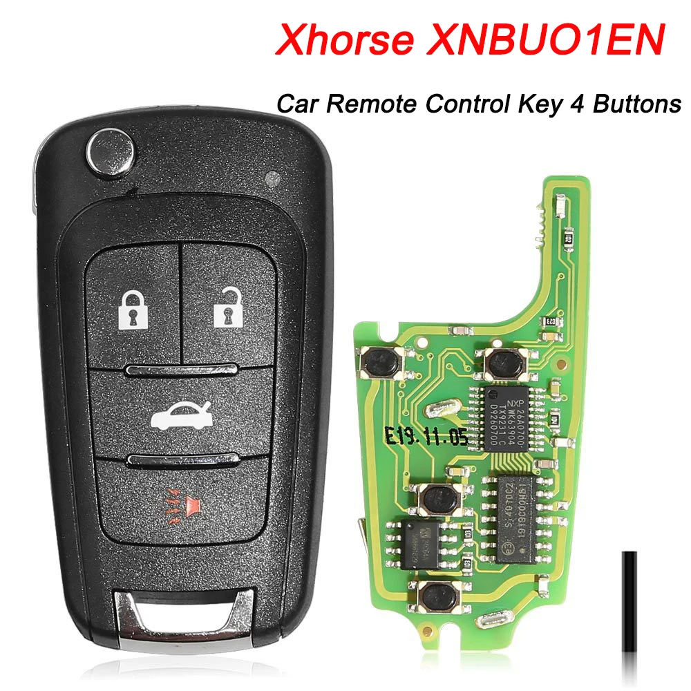 

Xhorse XNBU01EN Car Remote Key 4 Buttons Flip Key Type VVDI Key Sub-machine WIRELESS PN Universal Remote Key