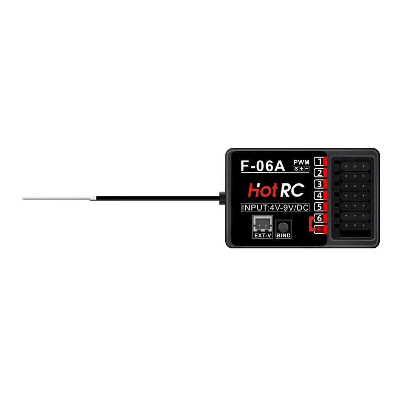 HOTRC 6 Channel F-06A F-06AT 6CH Gyro 2.4Ghz Receiver for Remote Control Transmitter CT-6A HT-6A DS600 RC Car Boat Tank Toy