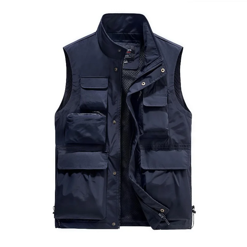Summer New Pockets Men US Tactical Hiking Fishing Vest Mens Photographer Waistcoat Mesh Cargo Camping Climb Jacket Tool Vest