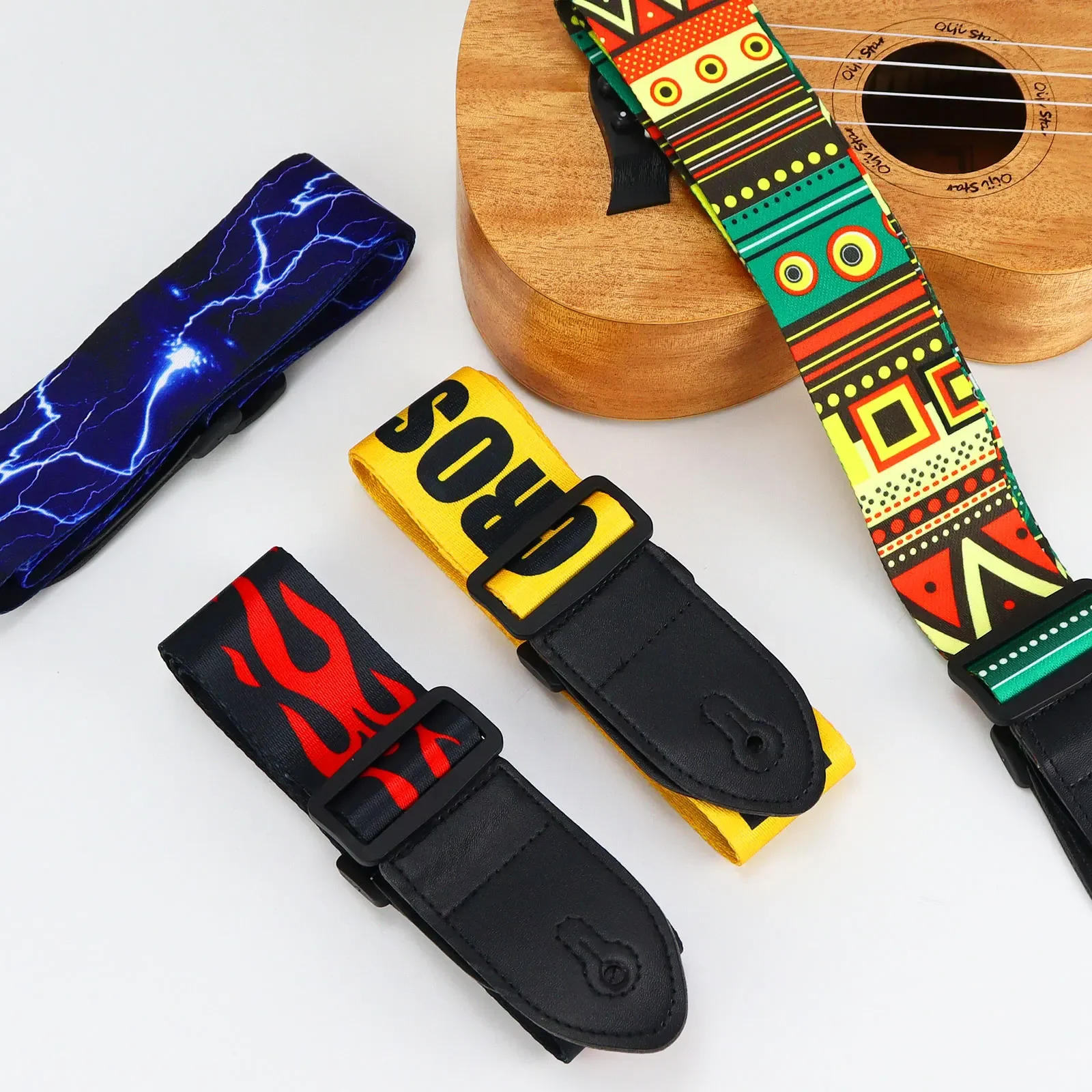 Bedruckter Polyester-Schultergurt für E-Gitarren, Verstellbare Länge, Weich, Komfortabel, Langlebig für Bass- und Akustikgitarren – Detail 3
